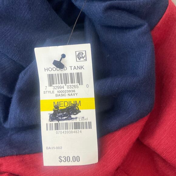 American Rag Navy Burgandy Hoodie Workout Tank Gym Mens Med - Picture 7 of 7